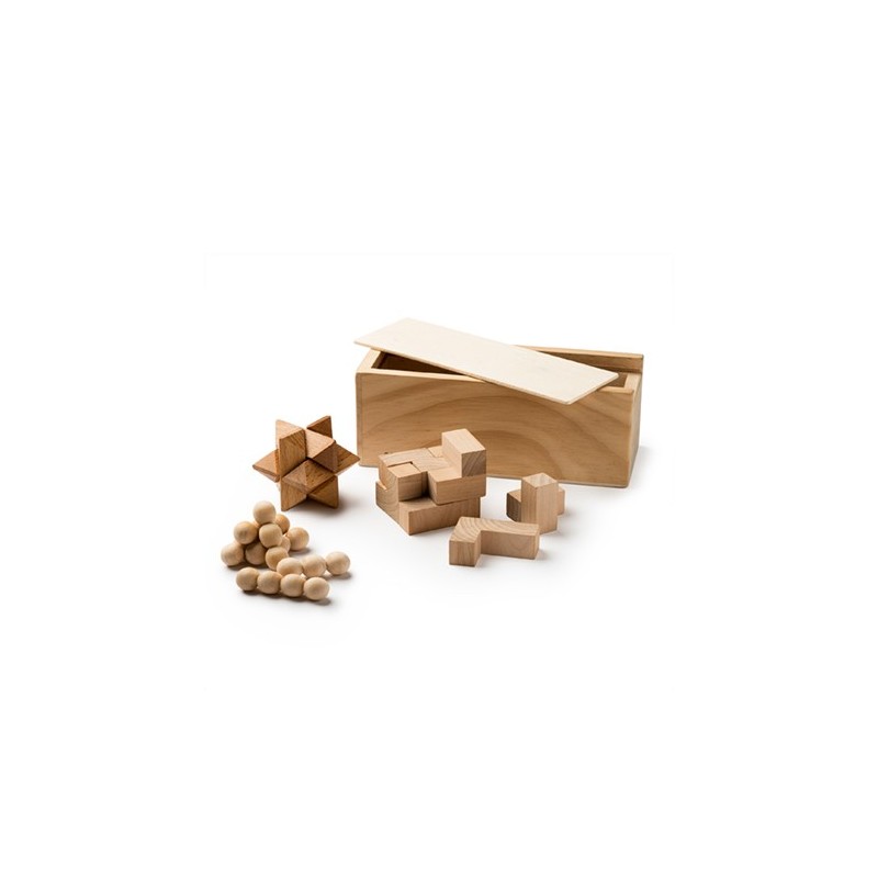 ROCKS, Set de 3 jocuri de îndemânare din lemn natural - JU1009, NATURAL