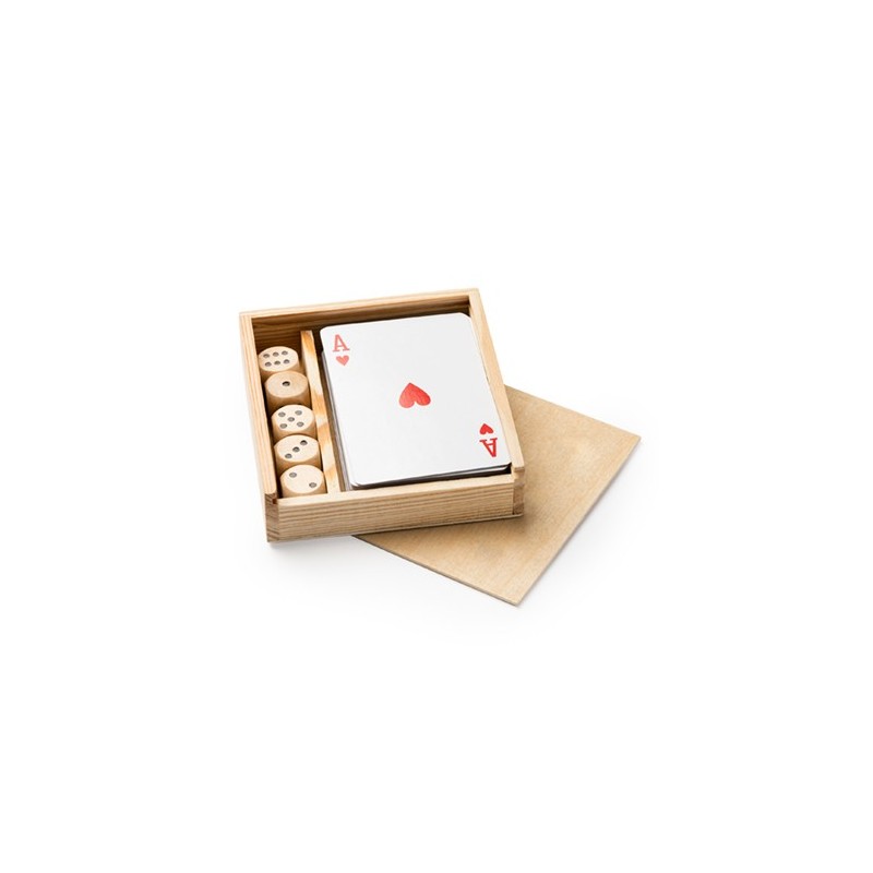 BRISCA, Set de 2 jocuri de masă: un pachet de cărți franceze și zaruri - JU1016, NATURAL BRISCA, Set de 2 jocuri de masă: un pachet de cărți franceze și zaruri - JU1016, NATURAL