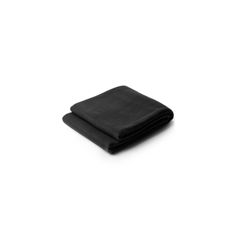 BRANDON, Pătură fleece din poliester reciclat RPET cu husă practică - BK5624, NEGRU BRANDON, Pătură fleece din poliester reciclat RPET cu husă practică - BK5624, NEGRU