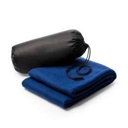 BRANDON, Pătură fleece din poliester reciclat RPET cu husă practică - BK5624, NEGRU