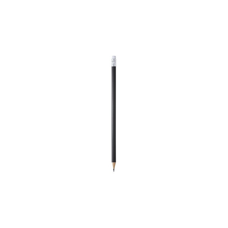 COUVET, Creion rotund din lemn cu gumă de șters - HW8002, NEGRU
