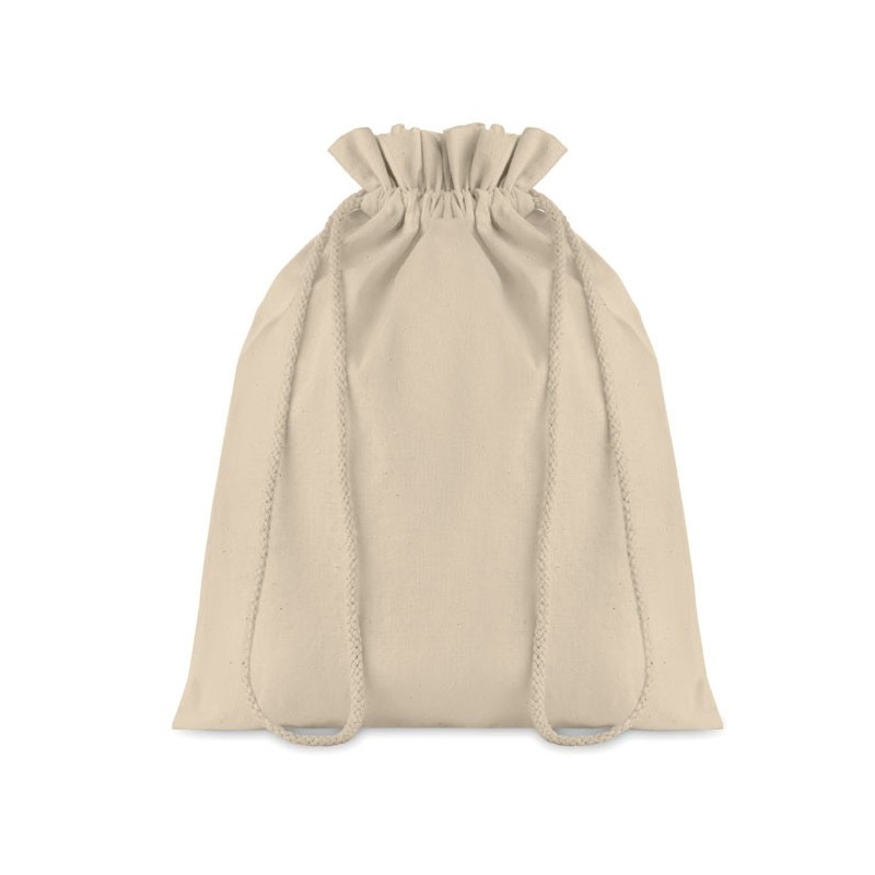 TASKE MEDIUM - Pungă medie din bumbac cu șnur MO9730-13, Beige