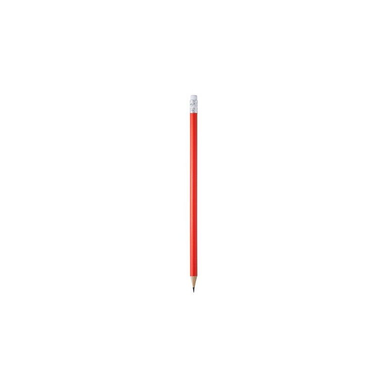 COUVET, Creion rotund din lemn cu gumă de șters - HW8002, ROȘU