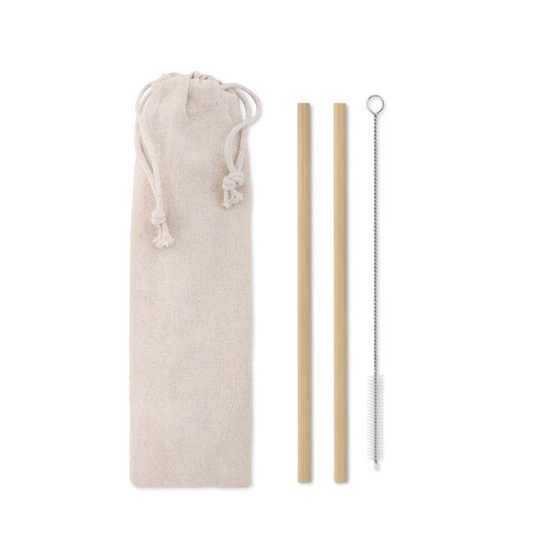 NATURAL STRAW - Pai bambus și perie în husă MO9630-13, Beige NATURAL STRAW - Pai bambus și perie în husă MO9630-13, Beige