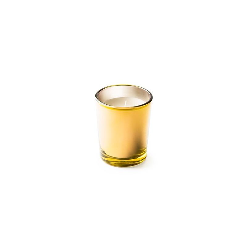KIMI. Lumânare parfumată într-un pahar de sticlă de diferite culori și esențe (cafea VL1311 - AURIU