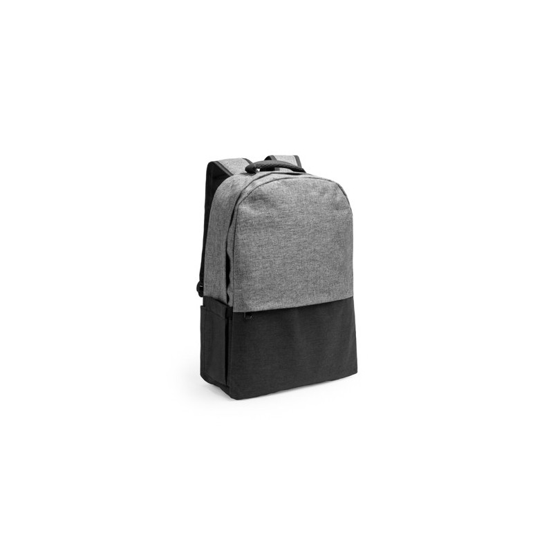 SIDNEY. Rucsac din poliester 600D RPET cu design negru MO7176 - GRI MELANJ