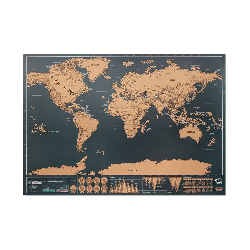 BEEN THERE - Harta lumii răzuibilă 42x30 cm MO9736-13, Beige