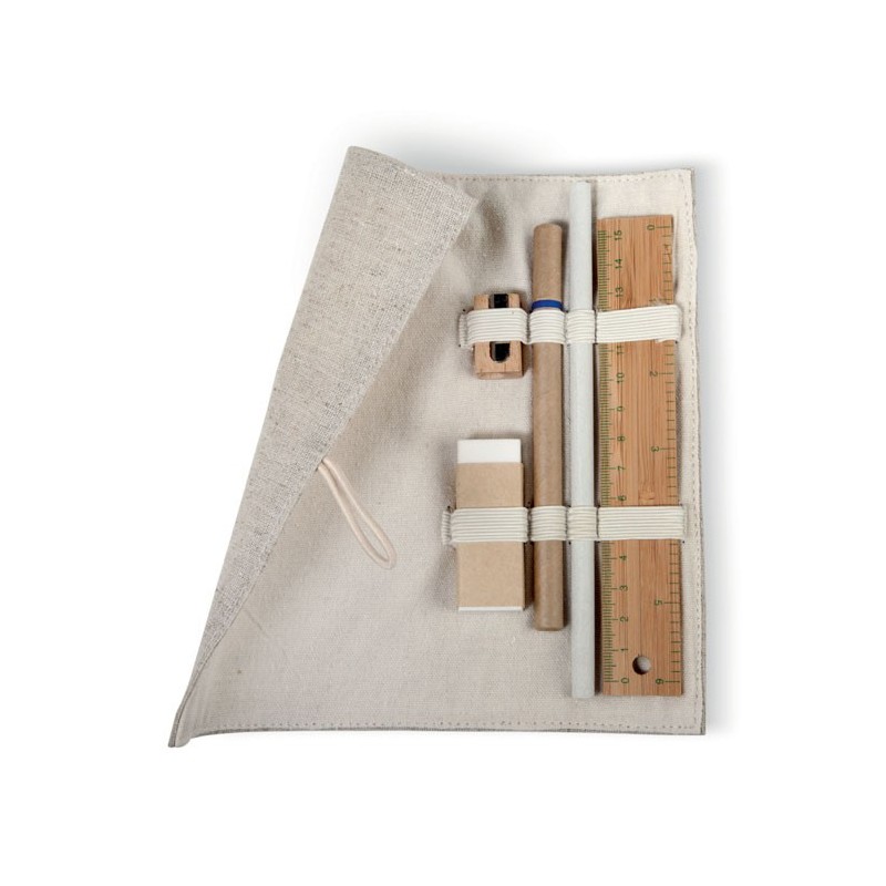 ECOSET - Set birou în săculeț de iută   MO7755-13, Beige