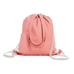 VARESE. Sacoșă rucsac cu cordoane din bumbac 100% reciclat de 140 g/m² în culori melanj MO7107 - ROȘU