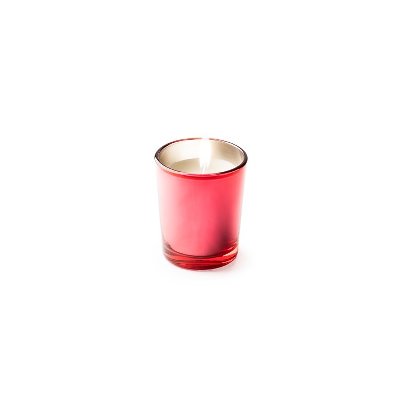 KIMI. Lumânare parfumată într-un pahar de sticlă de diferite culori și esențe (cafea VL1311 - ROȘU