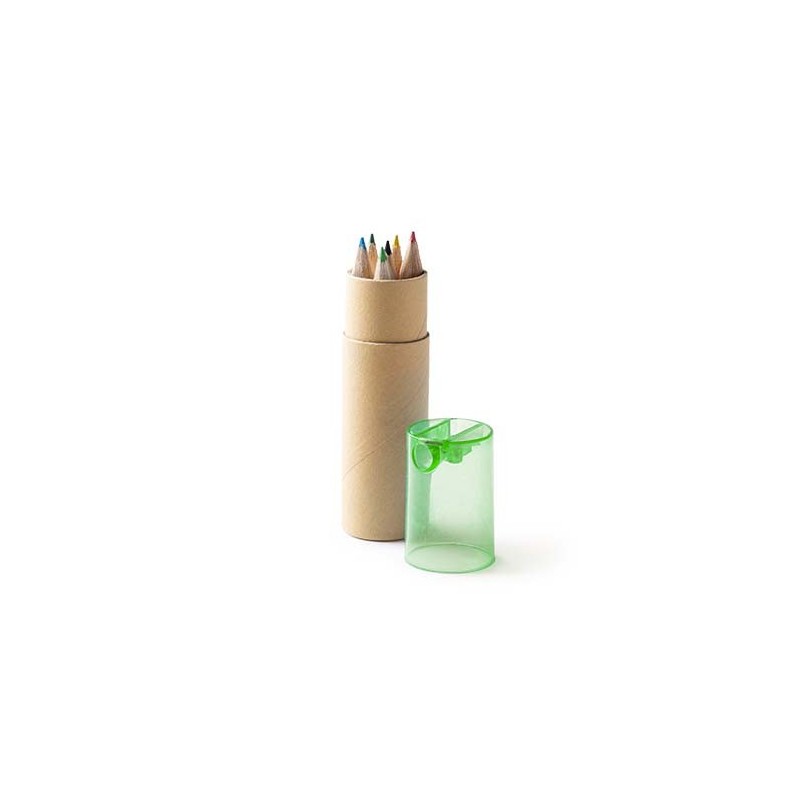 MABEL. Set de 6 creioane din lemn într-o cutie de carton reciclat cu capac transparent LA8089 - VERDE TEI MABEL. Set de 6 creioane din lemn într-o cutie de carton reciclat cu capac transparent LA8089 - VERDE TEI