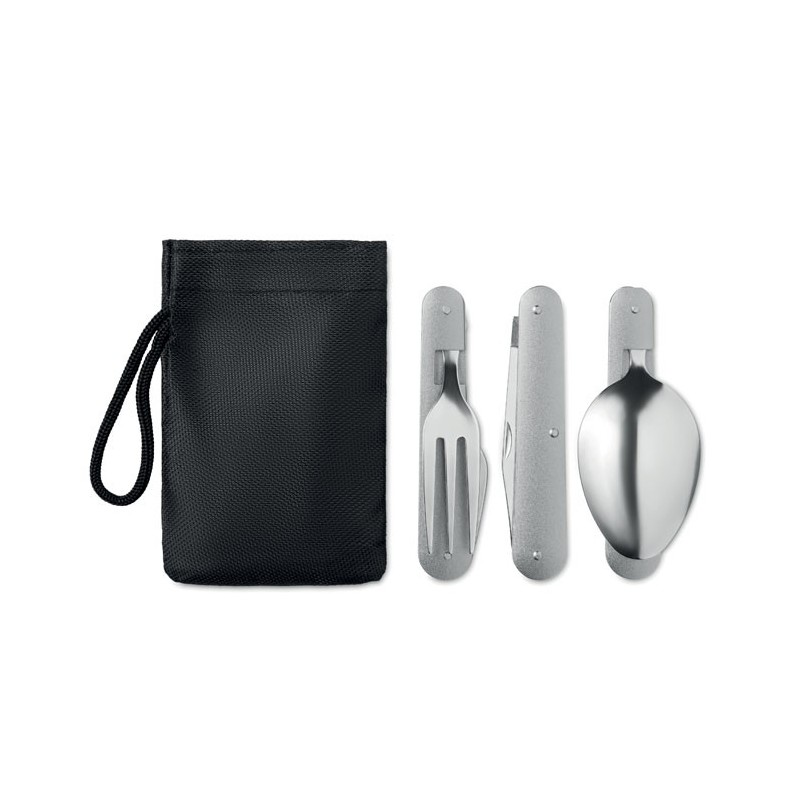 3 SERVICE - Set tacâmuri camping SS MO9503-16, Dull silver 3 SERVICE - Set tacâmuri camping SS MO9503-16, Dull silver