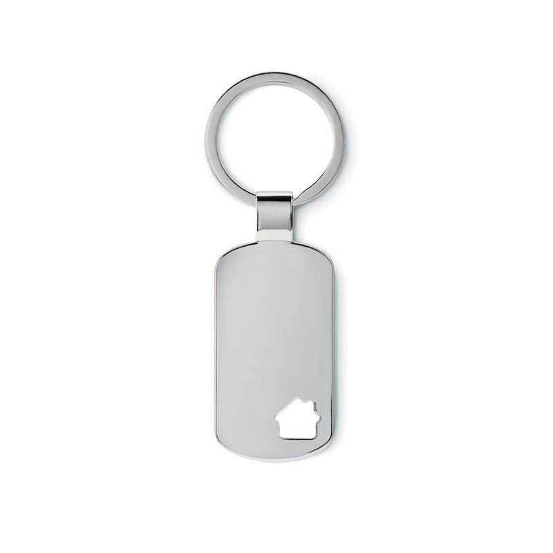 HOUSE KEY - Breloc metalic cu motiv casă   MO8693-16, Dull silver