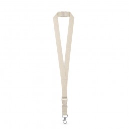 BALLINA. Lanyard din bumbac 100% cu carabină metalică - 94410-150, Natural deschis