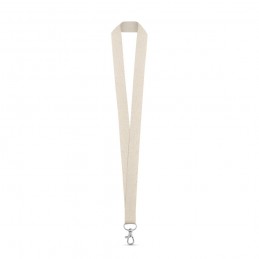HEATHROW. Lanyard din bumbac 100% cu carabină metalică - 94411-150, Natural deschis