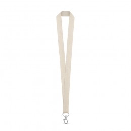 HEATHROW. Lanyard din bumbac 100% cu carabină metalică - 94411-150, Natural deschis