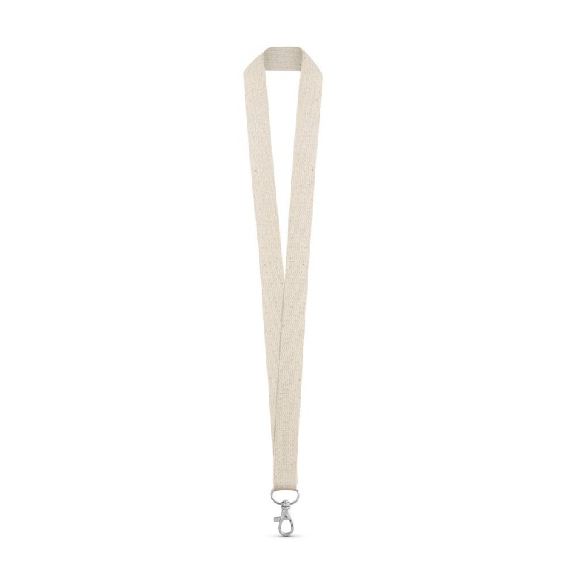 HEATHROW. Lanyard din bumbac 100% cu carabină metalică - 94411-150, Natural deschis