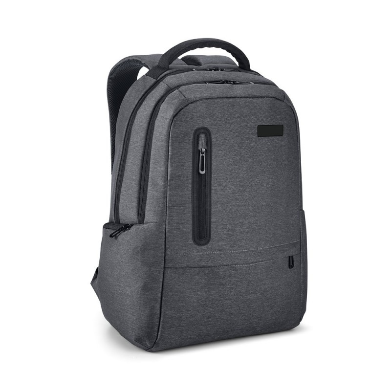 SPACIO. Rucsac impermeabil pentru laptop 2Tone Nylon cu două compartimente căptușite - 52675-133, Gri inchis