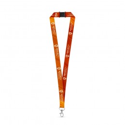 BRISTOL. Lanyard de sublimare din poliester cu carabină și încuietoare de siguranță - 94971-106, Alb