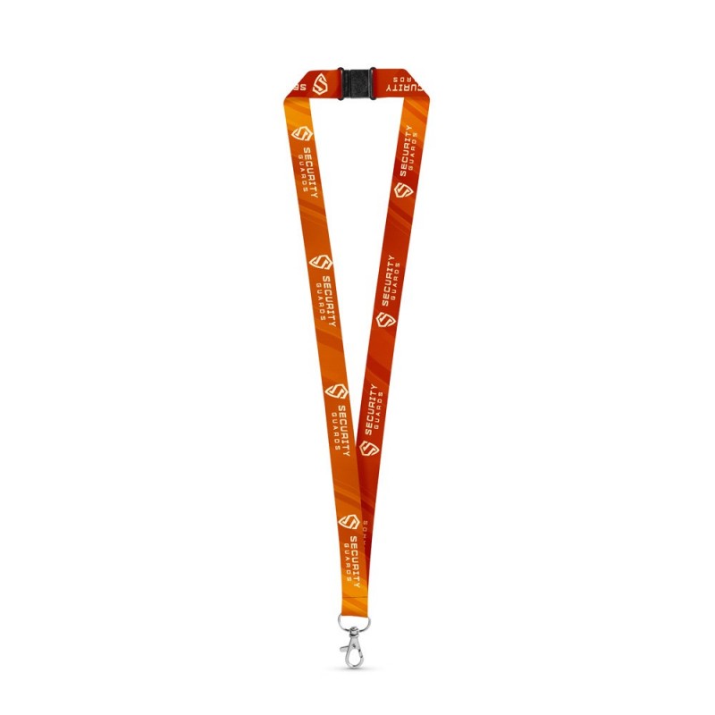 BRISTOL. Lanyard de sublimare din poliester cu carabină și încuietoare de siguranță - 94971-106, Alb