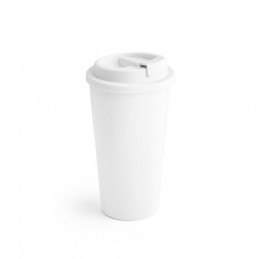 CUPPARI. Pahar de călătorie 100% PP cu perete dublu, capacitate de 500 ml și capac rabatabil - 94041-106, Alb