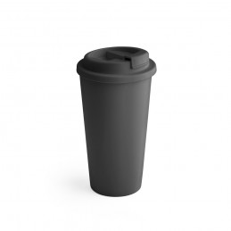 CUPPARI. Pahar de călătorie 100% PP cu perete dublu, capacitate de 500 ml și capac rabatabil - 94041-103, Negru