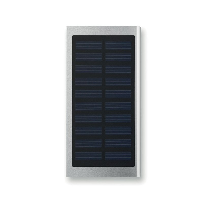 SOLAR POWERFLAT - Baterie externă solară 8000mAh MO9051-16, Dull silver