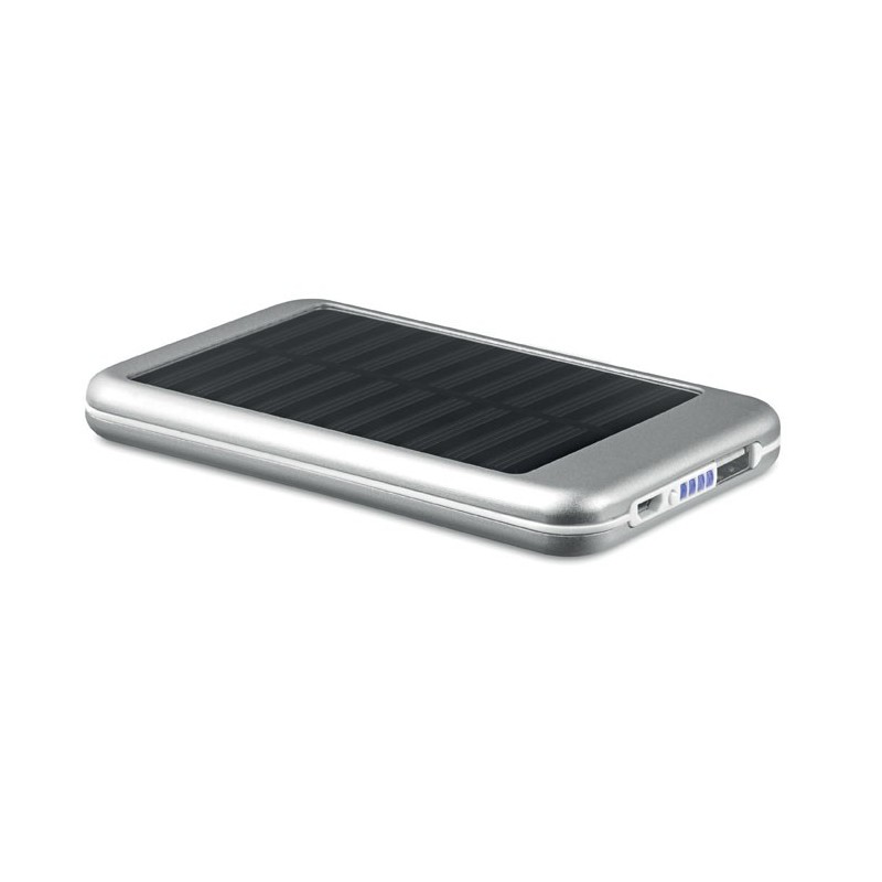 SOLARFLAT - Baterie externă solară 4000mAh MO9075-16, Dull silver SOLARFLAT - Baterie externă solară 4000mAh MO9075-16, Dull silver