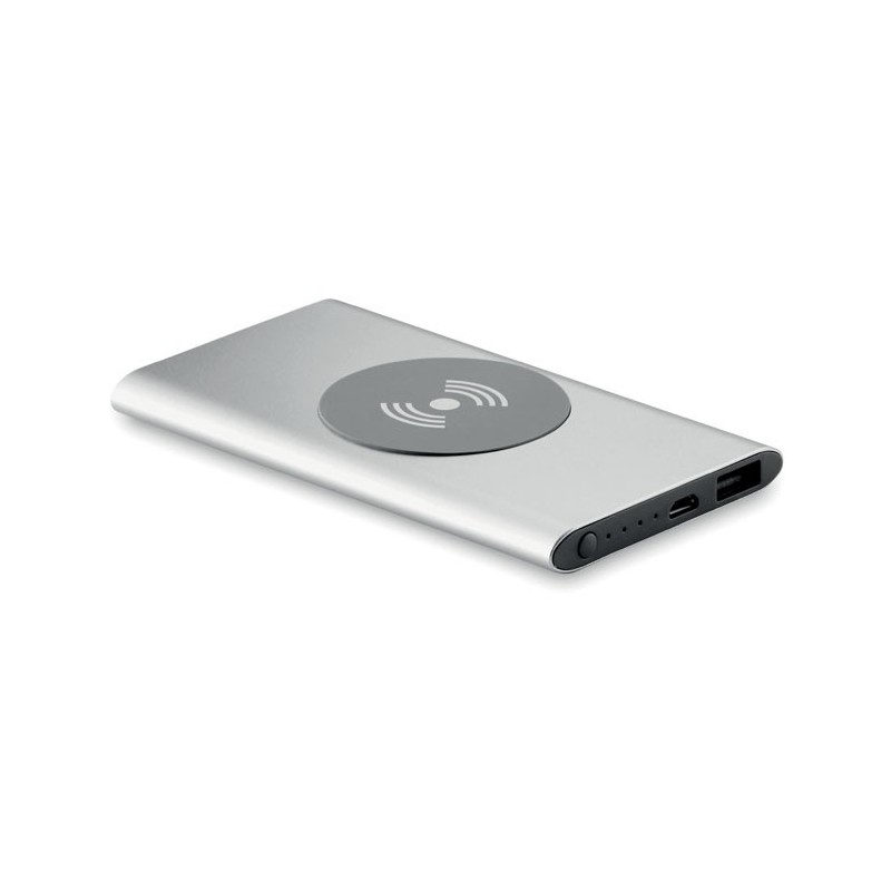 POWER&WIRELESS -  Powerbank Wireless de 4000mAh MO9498-16, Dull silver