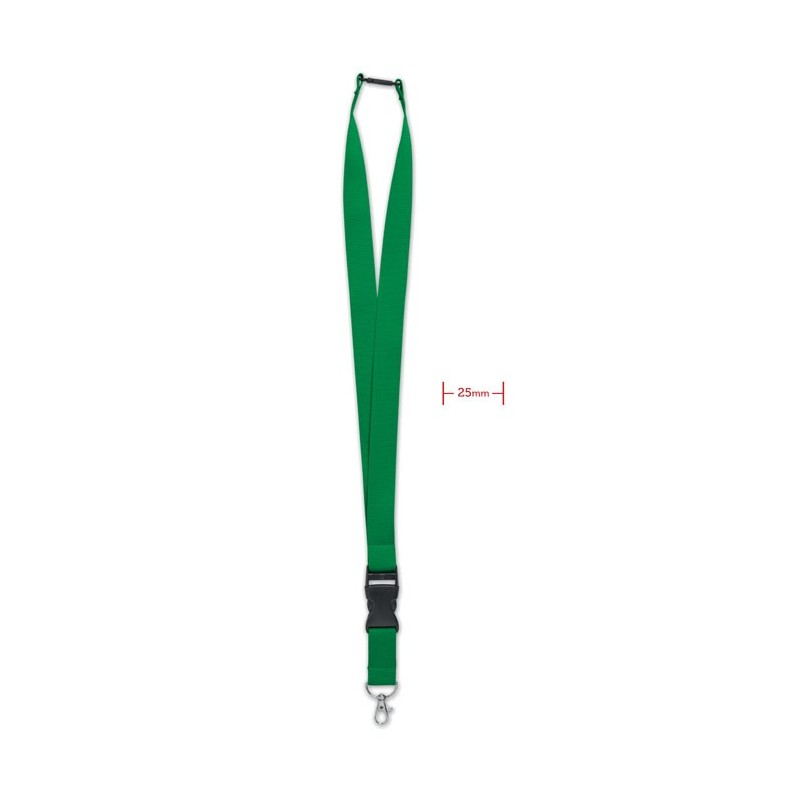 WIDE LANY - Lanyard, cârlig metalic 25mm. MO9661-09, Green WIDE LANY - Lanyard, cârlig metalic 25mm. MO9661-09, Green