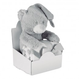 OSSET - Ursuleț mare Teddy cu pătură   MO9841-07, Grey