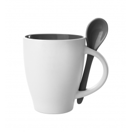 Spoon. Cana ceramica alba...