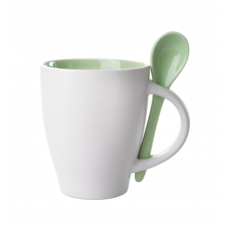 Spoon. Cana ceramica alba...