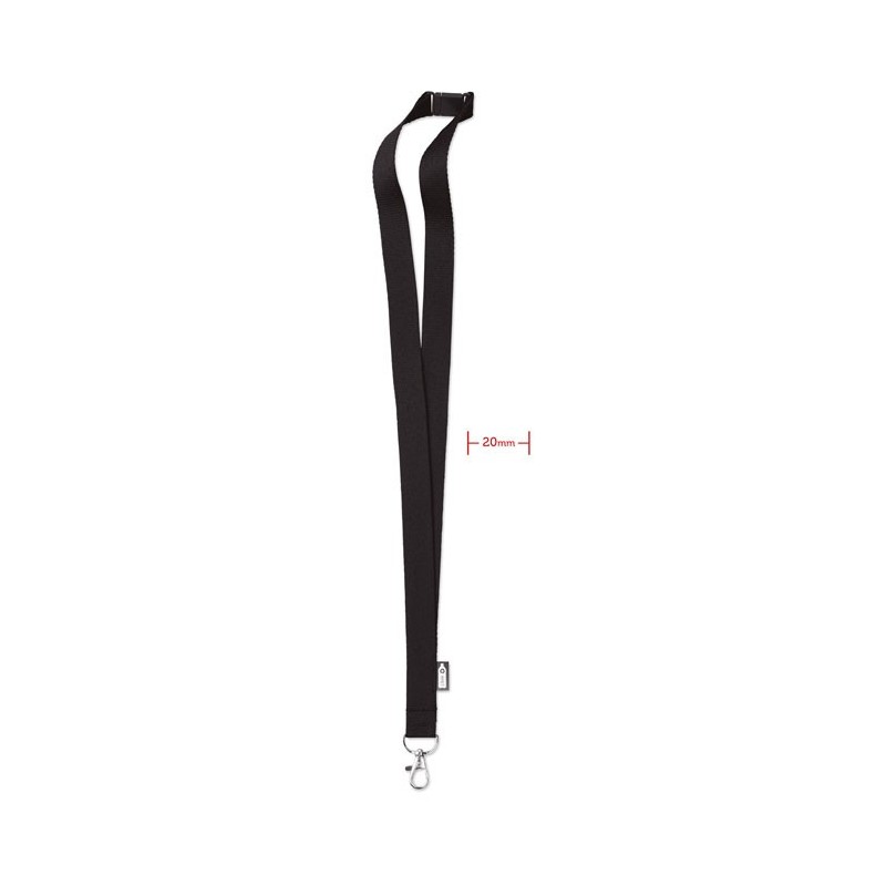 LANY RPET - Lanyard din RPET cu carabină   MO6100-03, Negru