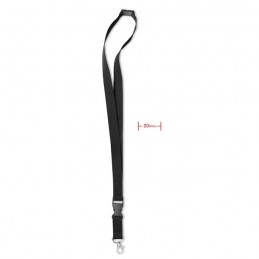 LANY - Lanyard cu agăţătoare metalică MO8595-03, Negru