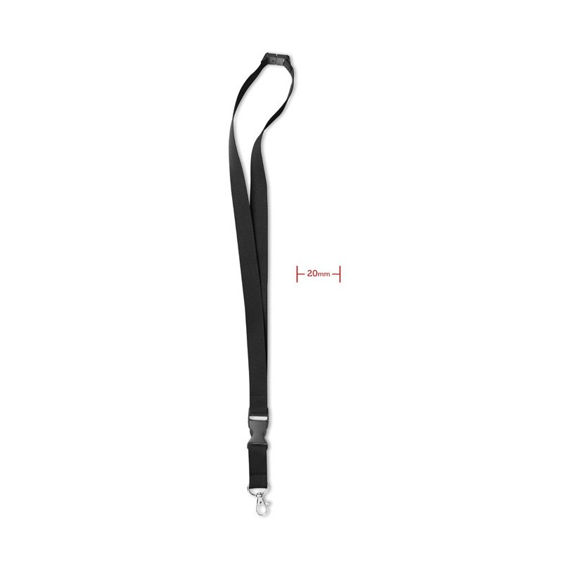 LANY - Lanyard cu agăţătoare metalică MO8595-03, Negru