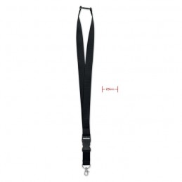 WIDE LANY - Lanyard, cârlig metalic 25mm.  MO9661-03, Negru