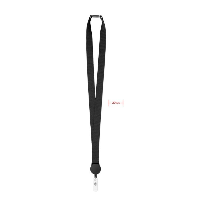 ZIP LANYARD - Lanyard cu suport pt. ecuson   MO9852-03, Negru