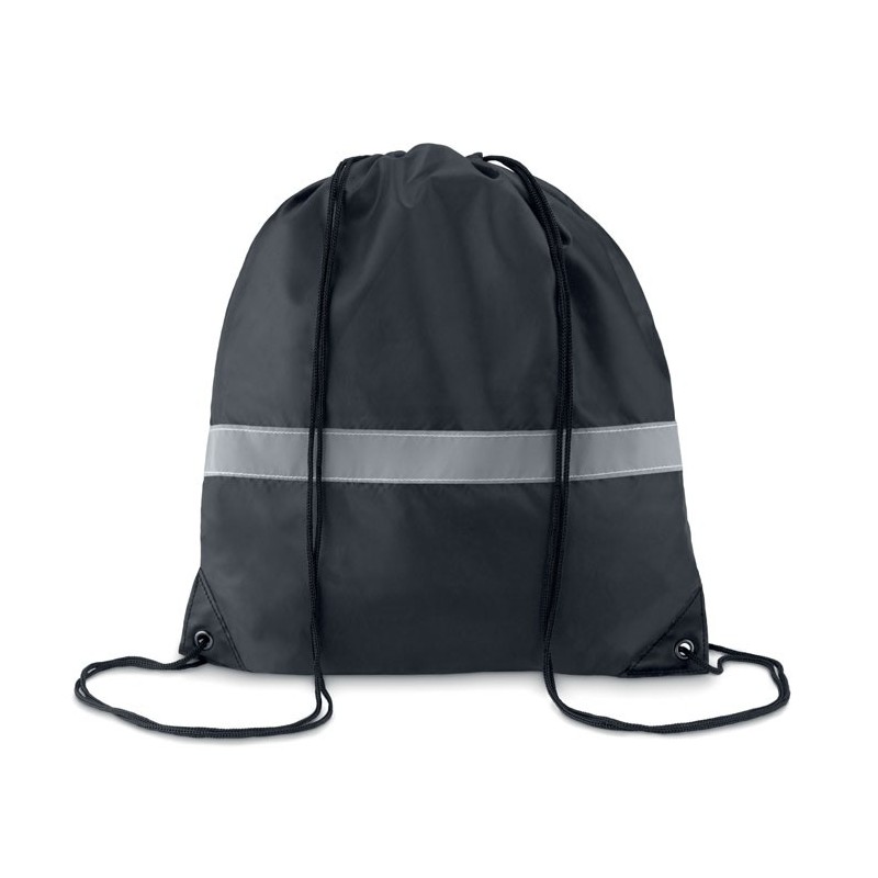 STRIPE - Sac cu cordon și bandă reflect MO8868-03, Negru