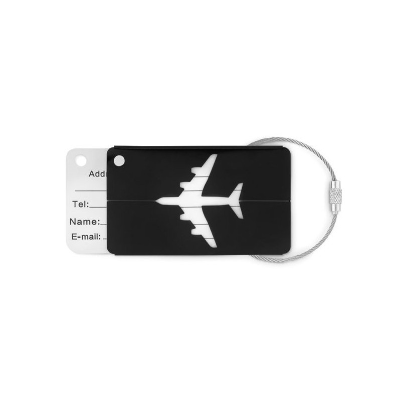 FLY TAG - Etichetă  bagaje din aluminiu  MO9508-03, Negru