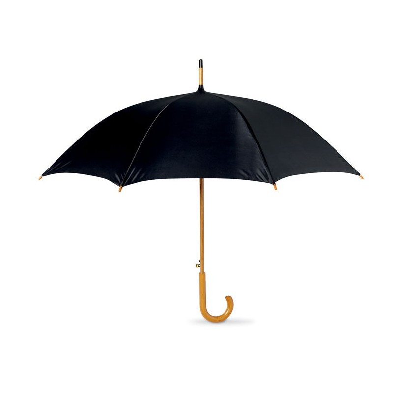 CUMULI - Umbrelă automată/ mâner lemn   KC5131-03, Negru