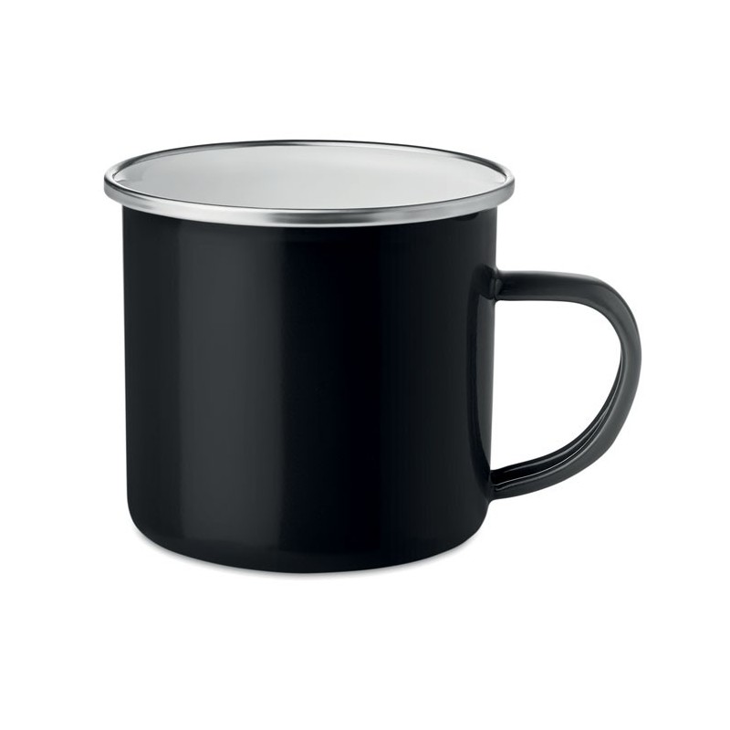 PLATEADO - Cană metalică cu strat emailat MO9756-03, Negru PLATEADO - Cană metalică cu strat emailat MO9756-03, Negru
