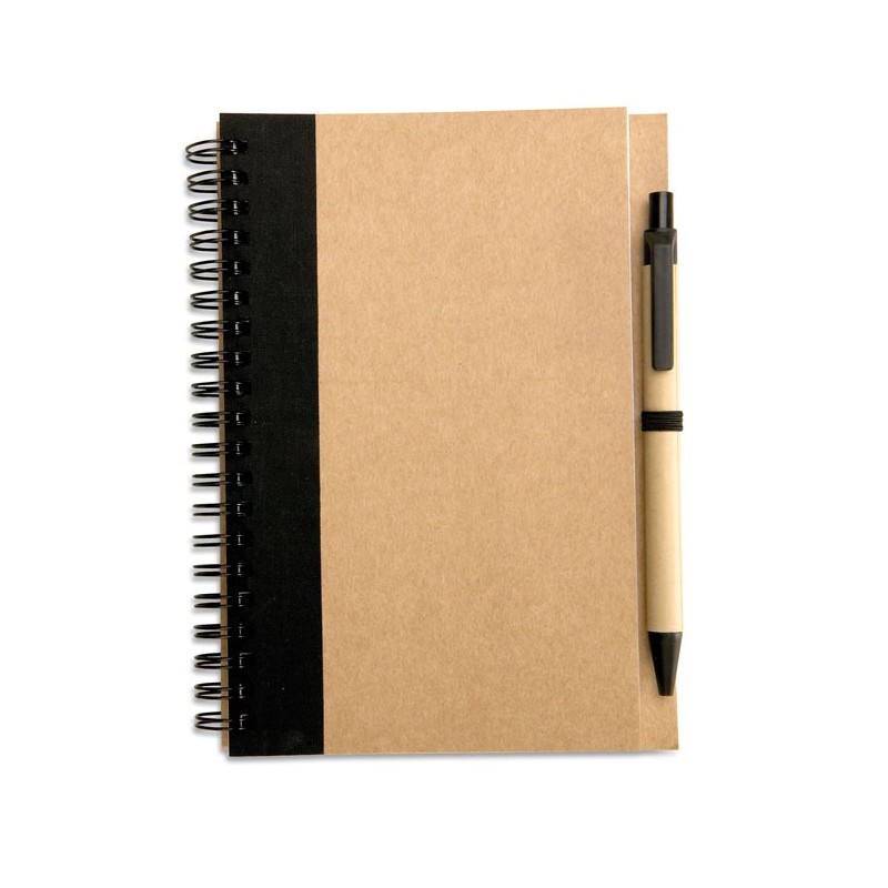 SONORA PLUS - Bloc notes reciclat și pix     IT3775-03, Negru