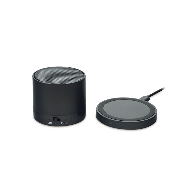 ROUND LESS - Boxă cu încărcare wireless     MO9713-03, Negru