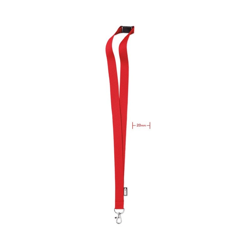 LANY RPET - Lanyard din RPET cu carabină   MO6100-05, Rosu