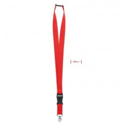 WIDE LANY - Lanyard, cârlig metalic 25mm.  MO9661-05, Rosu