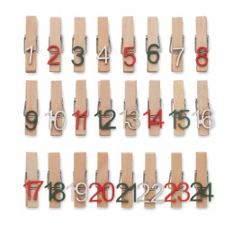 CLIPY, Set calendar advent            CX1494-40, Wood