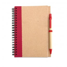 SONORA PLUS - Bloc notes reciclat și pix     IT3775-05, Rosu