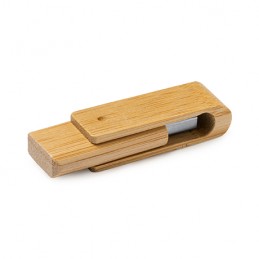 PERCY. USB memory stick with body and swivel clip in natural bamboo - US4189, BAMBOO