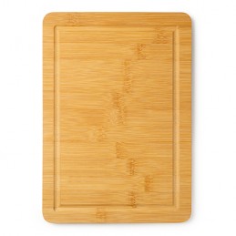 ANGUS. Rectangular natural bamboo chopping board with juice rim - TC4116, BEIGE